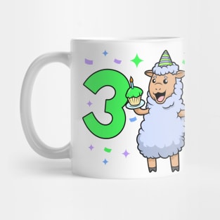 I am 3 with sheep - girl birthday 3 years old Mug